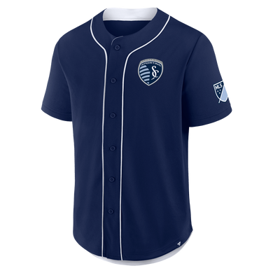 Navy Button Down Jersey