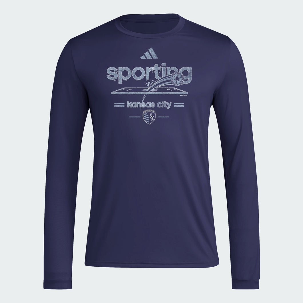 Vintage Worldie LS Tee - Navy