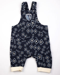 All Over Print Baby Bib Overalls
