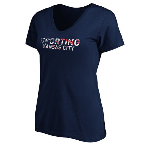 Women's V-Neck SKC Banner Wave Tee